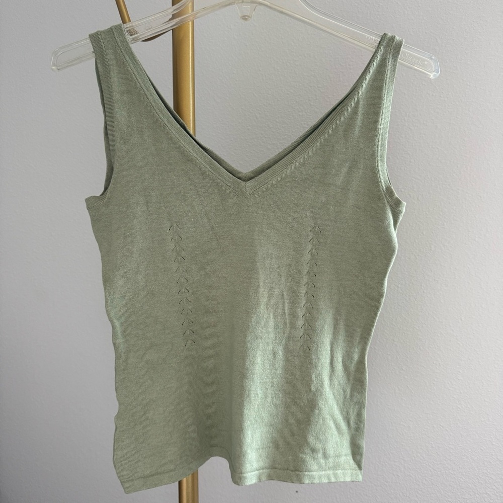 Vintage Tommy Bahama Silk Blend Sweater Tank - Green - Small
